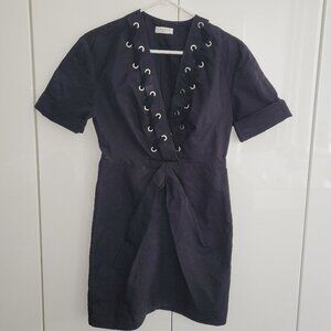 Sandro Clara Lace-Up Mini Dress Size EU 36 *check condition in description*
